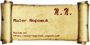 Maler Nepomuk névjegykártya
